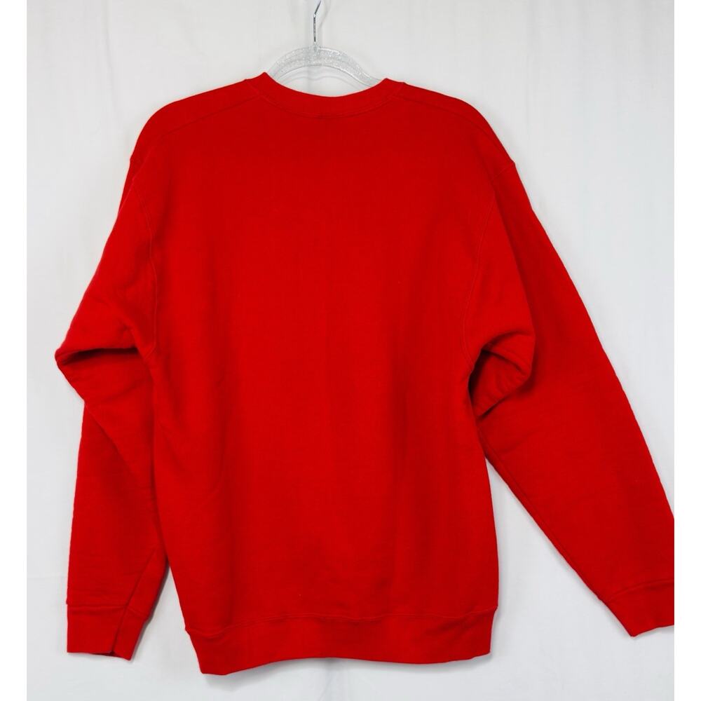 Vintage Fruit of the Loom Heavy Cotton Vikings Embroidered Sweatshirt Red L - Picture 5 of 6